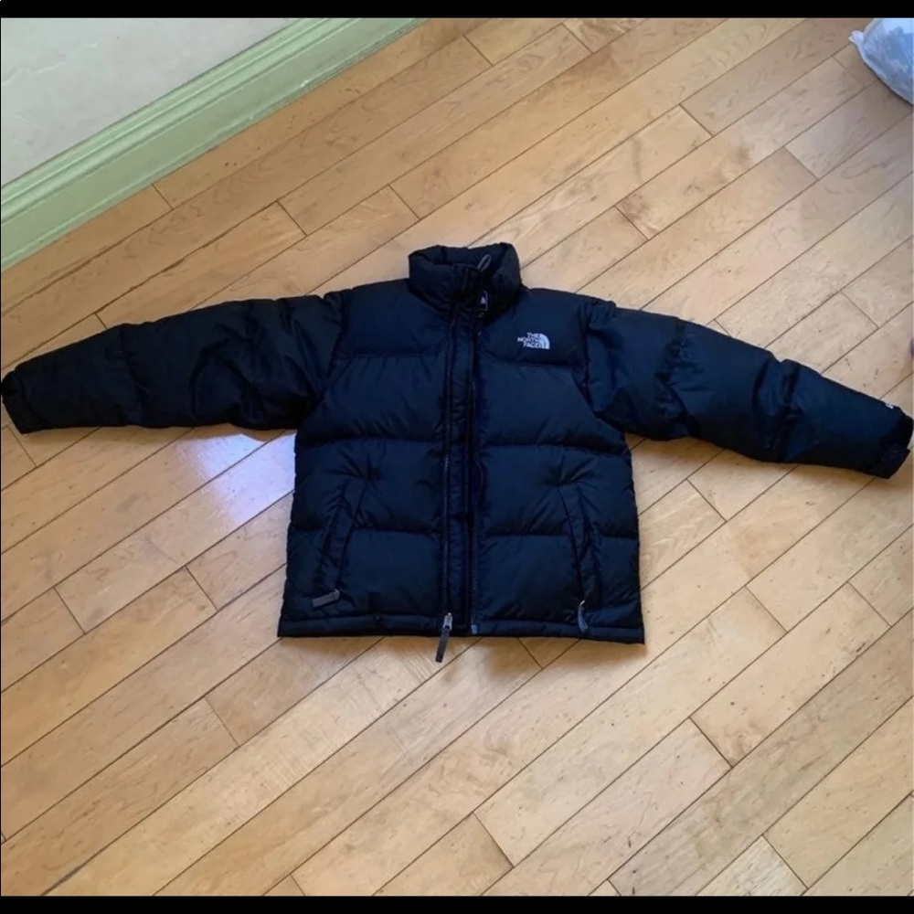 Black womens north face puffer jacket